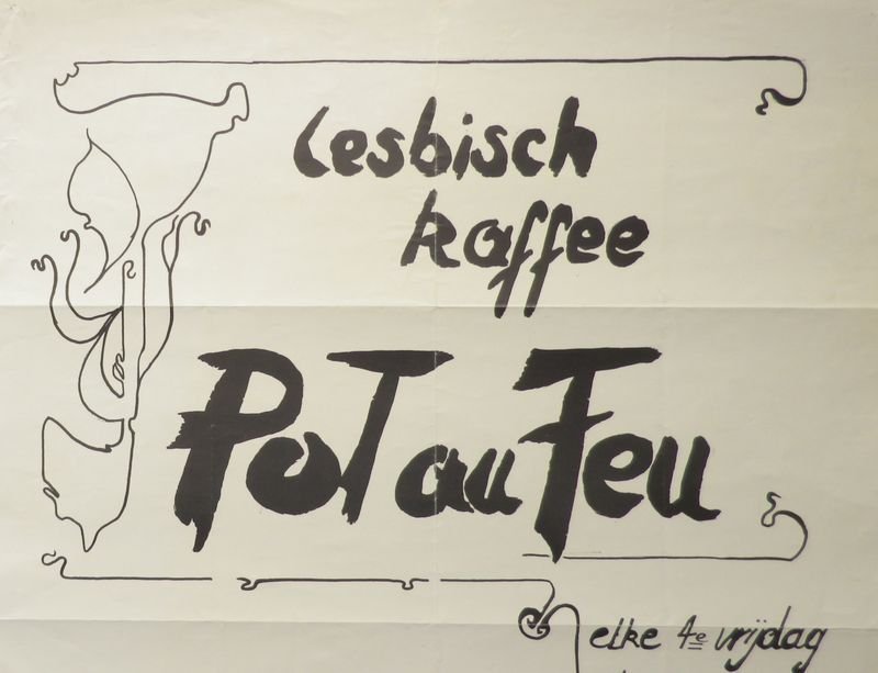 Affiche voor het Lesbische Kaffee Pot au Feu te Leuven (collectie AVG-Carhif)