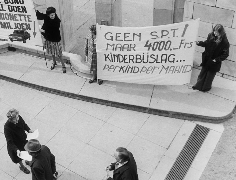 Protestactie tegen de Sociaal-Pedagogische Toelage in Brussel, 1976 (collectie AVG-Carhif)