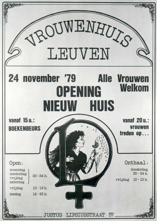 Affiche van het vrouwenhuis in Leuven, 1979 (collectie AVG-Carhif)