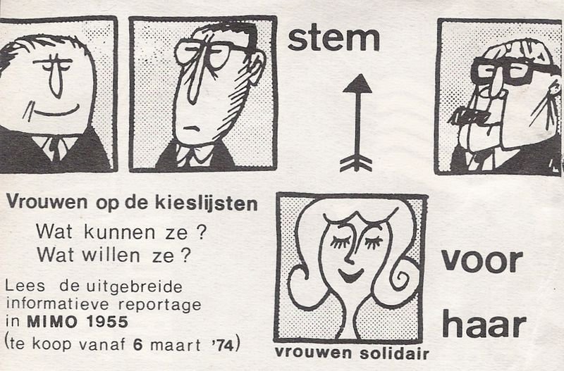 Stem vrouw-campagne van PAG, 1974 (collectie AVG-Carhif)