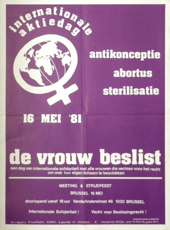 Affiche voor een internationale actiedag voor abortus en anticonceptie, 1981 (collectie AVG-Carhif)