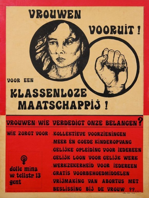 Affiche van Dolle Mina Gent, jaren 1970 (collectie Amsab-ISG)