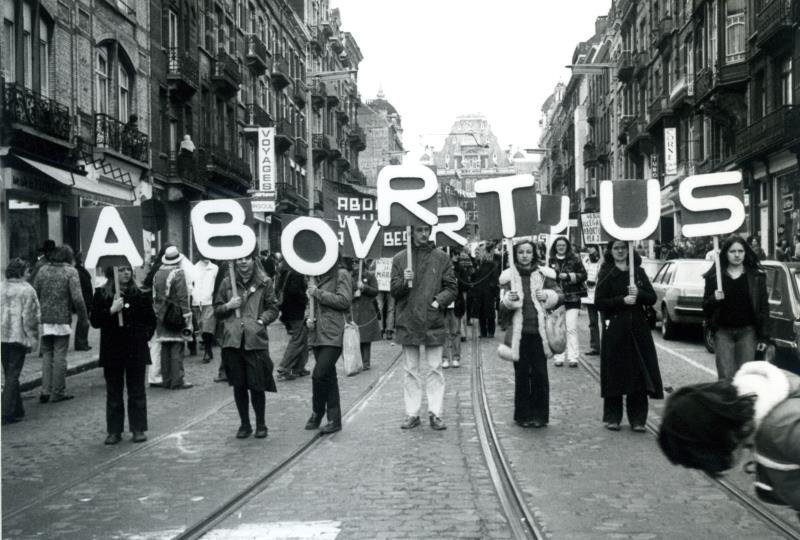 Abortusbetoging in Brussel, 31 maart 1979 (collectie Greta Craeymeersch)